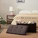 YOUDENOVA 30 inches Folding Storage Ottoman, 85L Storage Ottoman Bench for Living Bedroom and Hallway, Faux Leather Brown Footrest with Foam Padded Seat, Support 350lbs