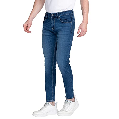 Image of Spykar Men's Kano Slim Fit Mid-Rise Jeans (Ankle Length)