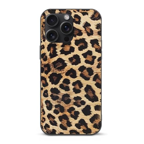 BWWHCCTI Leopard Pattern Print Phone Case for iPhone 15 Pro Max with Shockproof TPU Protection...
