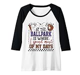 Damen Ballpark Baseball Life Schlägerhandschuh, kariert, Damen Raglan