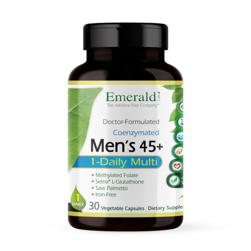 EMERALD LABS Men's 45+ 1-Daily Multi - Made with Saw Palmetto, Lycopene & More for Heart, Bone & Immune Support* - Gluten-Free - 30 Vegetable Capsules EMERALD LABS Men's 45+ 1-Daily Multi - Made with Saw Palmetto, Lycopene & More for Heart, Bone & Immune Support* - Gluten-Free - 30 Vegetable Capsules