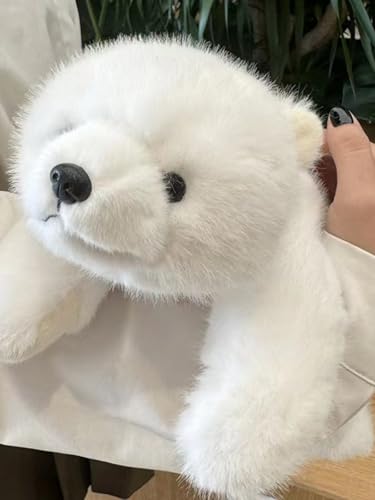 Peluche ours polaire blanc ultra douce et réconfortante de 45cm