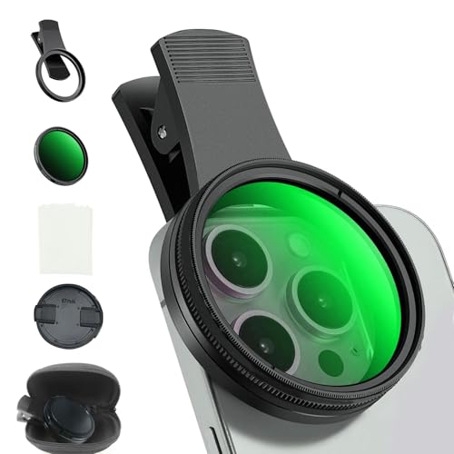 Filtro CPL da 67 mm, universale, filtro CPL, filtro polarizzato per fotocamera del telefono cellulare con clip filettata, filtro polare clip on compatibile con iPhone, Samsung, smartphone Android