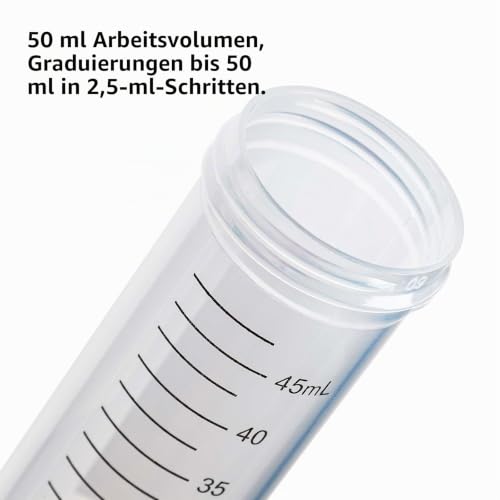 Globe Scientific 50mL Centrifuge Tube with Attached Blue Flat Top Screw Cap, 6288, Polypropylene, Sterile, Printed Graduation, 25/Bag, 500/CS