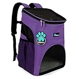 PetAmi Premium Pet Carrier Backpack for Small Cats and Dogs | Ventilated Design, Safety Strap, Buckle Support | Designed for Travel, Hiking & Outdoor Use (Purple)