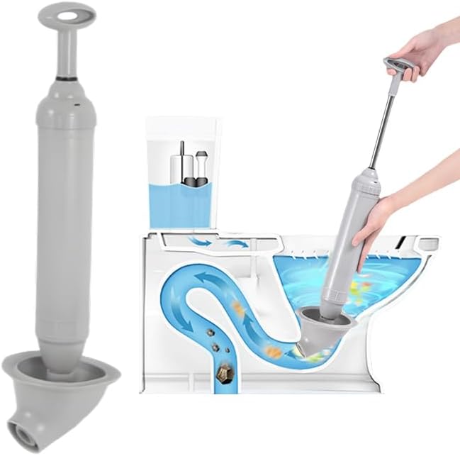 High Pressure Toilet Plunger, 2026 Upgrade Powerful Air Drain Unclogger, Toilet Auger Clog Remover Tool Sink Plunger Bathroom Toilet Unclogger Tool, Heavy-Duty Clog Remover (3, Grey)