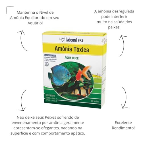 Kit Testes Amônia Tóxica Doce E Nitrito No2 Nh3 Alcon Labcon