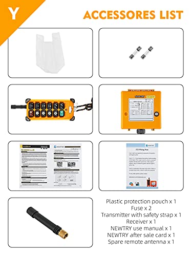 NEWTRY Wireless Crane Remote Control 12 Buttons 12V Industrial Channel Hoist Controller Electric Lift Wireless Switch Transmitter Receiver - Thumbnail 7