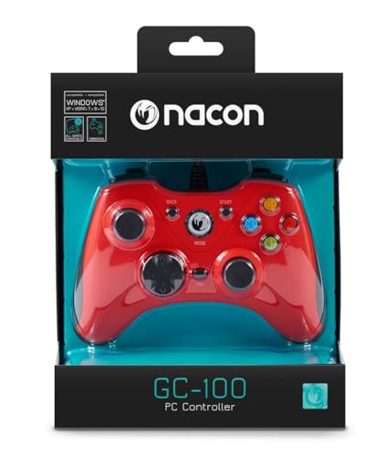 Manette de jeu Rouge 2 moteurs de vibrations Nacon pour PC GC-100XF – Image 4