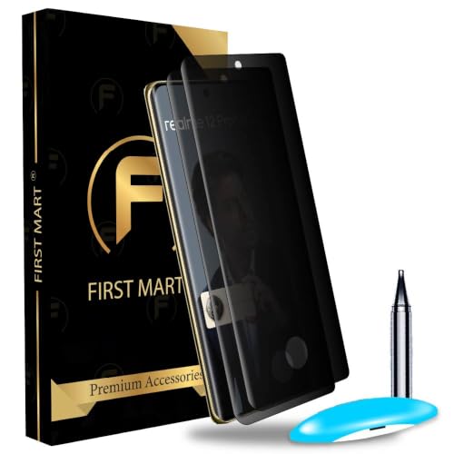 Image of FIRST MART Anti-Spy Privacy Tempered Glass for Realme 12 Pro Plus and Realme 12 Pro - 9H Screen Protector, Anti-Peeping, Bubble-Free, Edge to Edge [2 Pack]