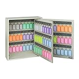 De alta calidad y resistente Acrimet Armario para Llaves con Cerradura , 96 Ganchos (Incluye 96 Llaveros Multicolores con Etiquetas) (Montaje en Pared) (Color Beige)