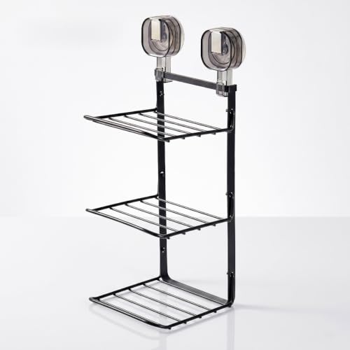 3 Tier Wall Mounted Bathroom Shelf with Strong Adhesive Hooks | M...