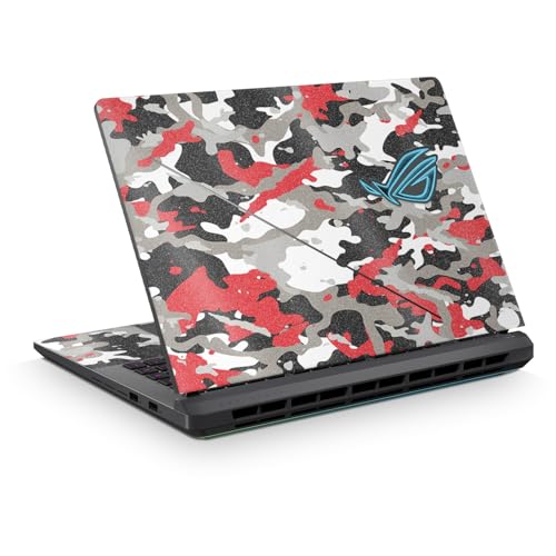 Glossy Glitter Laptop Skin Compatible with Asus ROG Strix G16 (2025) - Red Camo - Premium 3M Vinyl Protective Wrap Decal Cover - Easy to Apply | Crafted in the USA by MightySkins