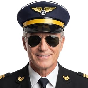 Hatstar Pilotenmütze Kapitänsmütze Admiral Kostüm Karneval - Fasching