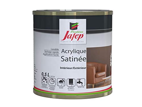 Peinture Acrylique Finition Satinée 0,5L - Couleur Lavande - Surface entre 6 et 7 m² - Multi Supports - Sèche Rapidement - Peinture Murale - Utilisation...