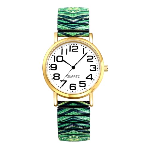 JewelryWe Reloj Bohemio Elástica Mujer: Relojes de Cuarzo Analógico Redondo Correa de Acero Inoxidable Esfera Escala de Numérica Arábigos Grande Fácil de Leer - para Ocio Negocios Regalos