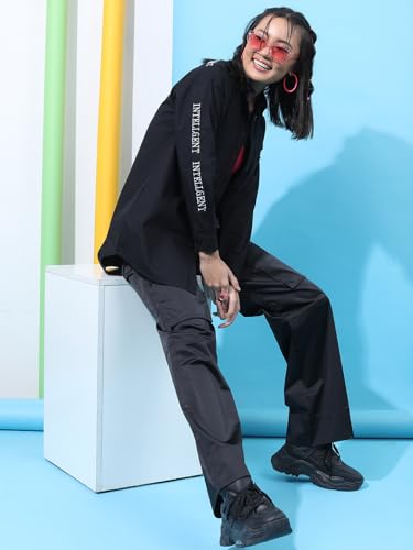 Image of Tokyo Talkies Women's Regular Fit Shirts | Printed | Long Sleeves |Spread Collar
