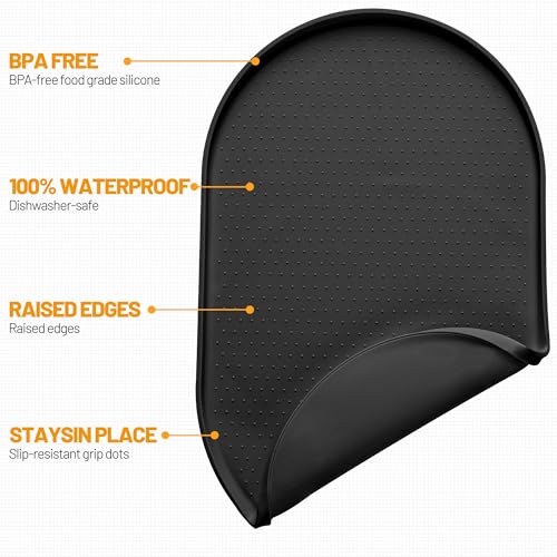 Tapis de nourriture Hubulk noir pour coin repas propre du chien - 3