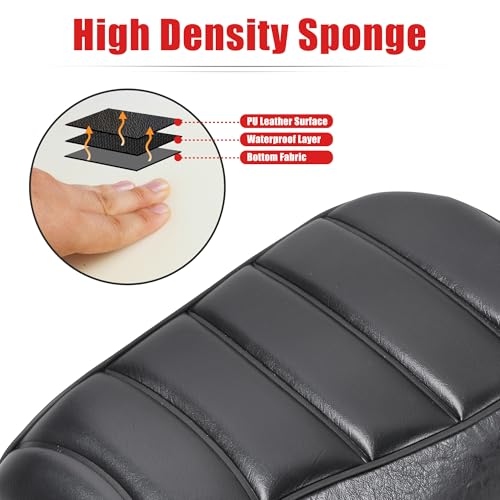 Goldfire Rear Passenger Seat for Harley Back Seat Accessories Black Leather Motorcycle Rear Back Pillion Seat Compatible with Harley Sportster Iron 883 XL883N 2016-2023