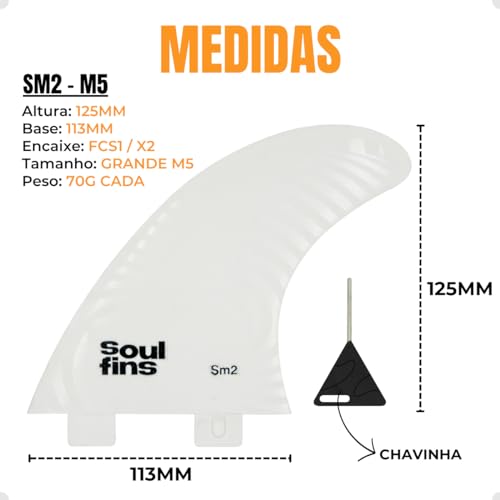 Jogo de Quilha FCS1 Prancha de Surf Triquilha Injetada Padrão FCS Quilhas Large/Medium + Chavinha de