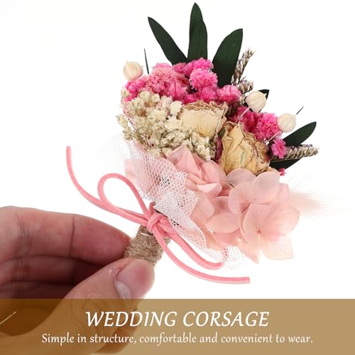 Corsage de Novio Solustre con Hortensia Secada y Accesorio Floral Elegante miniatura 5