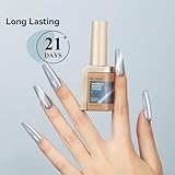Bevimee Cat Eye Gel Nail Polish Silver Cats Eye Gel Polish Magnetic Polishes for Nail Art Long Lasting UV Gels Silver 12ml - Image 6