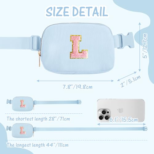 Image of Gitus Birthday Gifts for 10 11 12 13 14 15 16 Year Old Girls Personalized Gifts for Women Initial Fanny Pack Crossbody Bag Belt Bag Cute Preppy Stuff for Teen Girls Teenage Girl Gifts (Icing Blue-L)