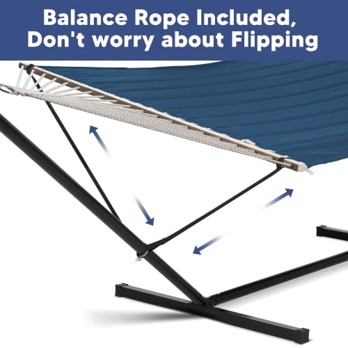 Image of SUNCREAT Hammocks for Outside with Stand, Sunshade, Navy