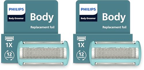 Philips Bodygroom Cabezal de lámina de repuesto – con sistema de afeitado Triple Protección, apurado y suave con la piel, 100% resistente al agua, modelo BG2010/43 (Paquete de 2)