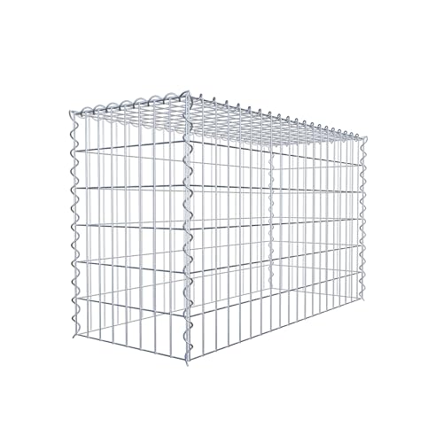 GABIONA Cesta para piedra (rectangular, malla de 5 x 10 cm, profundidad de 40 cm, cesta de cultivo tipo 3, cierre de espiral, galvanizada (100 x 60 x 40 cm)