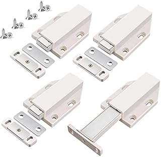 Push to Open Door Catches Jiayi 4 Pack Cabinet Magnetic Push Door Catches Cupboard Push Latch Release Door Magnet Kitchen Drawer Closer Push Opener for RV Door Damper Large Wardrobe Closure