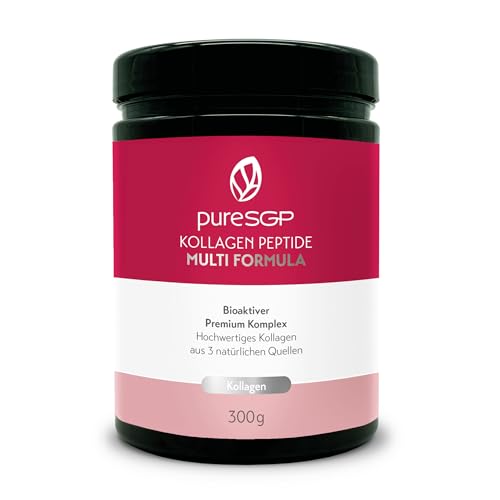 pureSGP® Multi Formula Kollagen Peptide: Reinstes Kollagen in Apothekenqualität - Spezialformel aus Rind, Fisch & Eierschale für ganzheitliche Unterstützung. Kollagentyp I, III, V & X - Mit Vitamin C