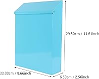 Vista 7 de VICASKY Buzón de correo con llave de Papá Noel, montaje en pared exterior con cerradura, buzón individual de hierro, buzón amarillo en blanco