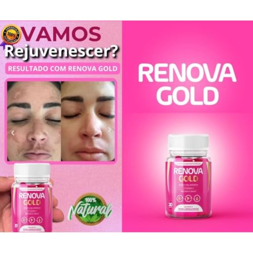 01 FRASCO RENOVA GOLD ORIGINAL - Combate Rugas, Manchas e Irritações na Pele