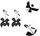 Nippelklemmen Brustwarzen,2 Pair Nipple Clips with Bell and Bows,Bruststimulatoren für Für Frauen und Männer,Sexy Nipple Clamp Set, SM Fetisch Sexspielzeug (Schwarz+Rosa)