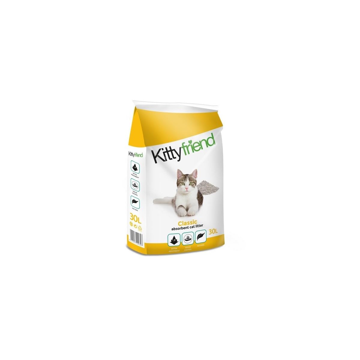 SANICAT CLASSIC WHITE CAT LITTER 30L - NON CLUMPING CAT LITTER - ODOUR CONTROL (1X)