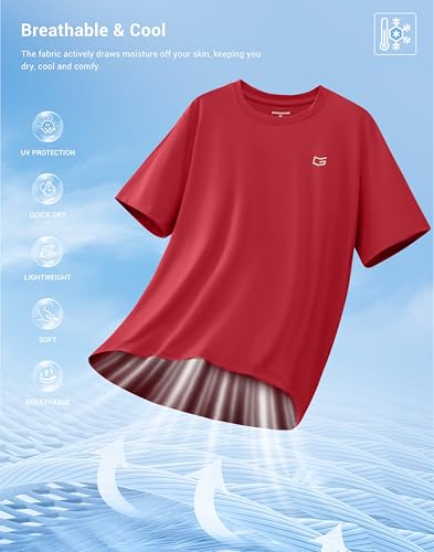 Image of G Gradual Men's Sun Protection Swim Shirt UPF 50+ Rash Guard Short Sleeve Quick Dry Water Hiking Workout Shirts for Men