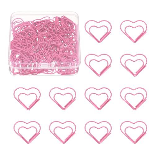 Trombones en forme de cœur pour scrapbooking et loisirs créatifs roses PATIKIL