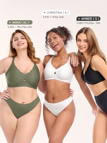 Image of LUCKMEEY Bras for Women No Underwire Wave Push Up Wireless Bra Seamless Bras Full Coverage Bralettes Lift Everyday Bras