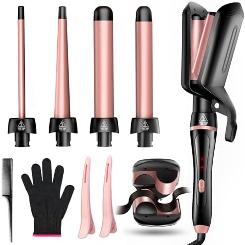 5 in 1 Curling Iron, Curling Wand Set Versatile Hair Crimper Wave...