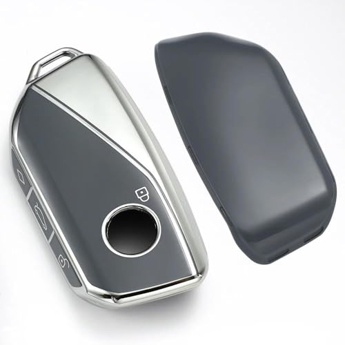 Coque clé voiture en TPU Gray Silver pour BMW IX I5 M60 X5 X7