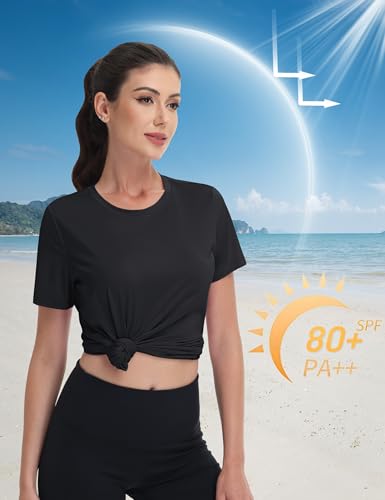 MAGCOMSEN Women's Short Sleeve Shirt UPF 80+ Sun Protection T-Shirts Quick Dry Workout Gym Running Tops2
