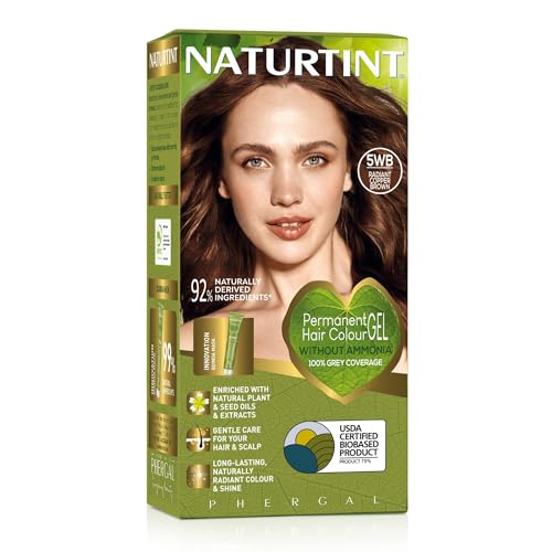 Naturtint Permanent Hair Colour Gel 5WB Radiant Copper Brown, Plant Enriched, Biobased, Ammonia Free, Long Lasting Grey Coverage and Radiant Colour, Nourishment and Protection