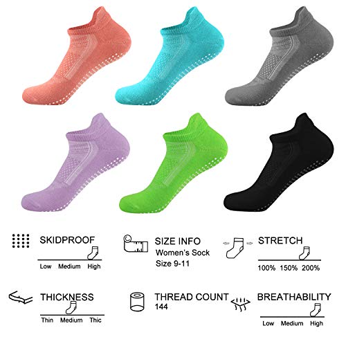 Non Slip Yoga Socks for Women, Anti-Skid Socks for Pilates Bikram Fitness Socks with Grips