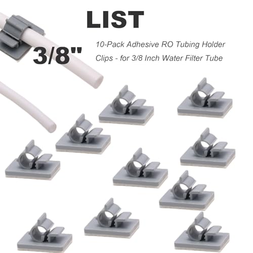 Paquete de 10 abrazaderas adhesivas para tubos RO de 3/8 pulgada, para filtros de agua miniatura 2