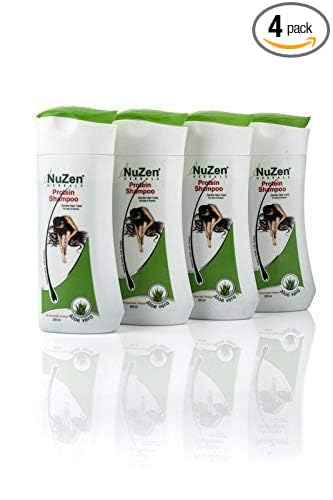 Nuzen Herbals Protein Shampoo |Strengthens Hair and Prevents Hair Fall, Hair Loss and Hair Damage | Enriched With Aloe Vera, Soya(protein), Amla and Bhringraj | 200ml | Pack of 4