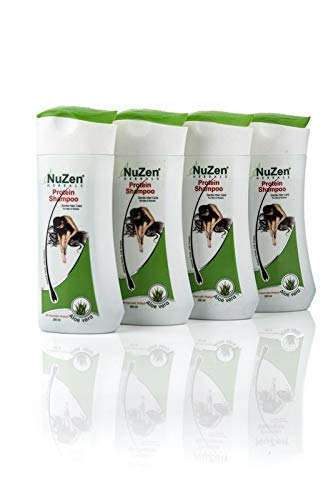 Nuzen Herbals Protein Shampoo |Strengthens Hair and Prevents Hair Fall, Hair Loss and Hair Damage | Enriched With Aloe Vera, Soya(protein), Amla and Bhringraj | 200ml | Pack of 4