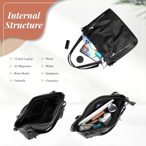 Image of UBORSE Tote Bags Women Purses and Handbags Top Handle Soft Shoulder Bag Ladies Designer Vegan Leather Satchel 2pcs Purse Set