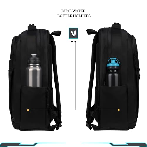 Image of F Gear Dublin Black 24L Premium Soft Touch Laptop Backpack | Fits 17 inch Laptop | Lightweight with Tablet Sleeve, 2 Compartments & Luggage Strap |Water-Resistant | Ideal for Office, College & Travel