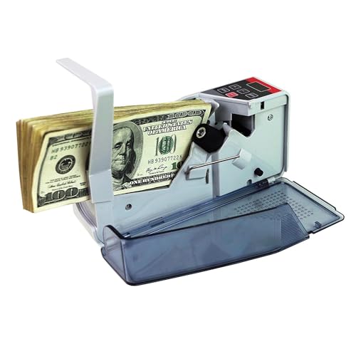 Mini contador de billetes portátil con contador de billetes, práctica cantidad de billetes solamente, práctica máquina de conteo de dinero para múltiples monedas, fácil de transportar